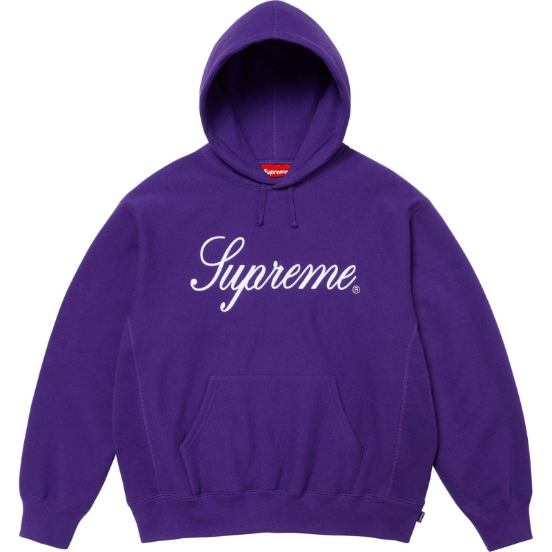 Supreme FW24 WEEK1 Embroidered Script Hooded Sweatshirt logo