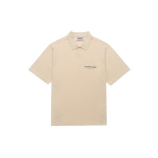 Fear of God Essentials FW21 SSENSE Exclusive Jersey Polo BeigeLinen LogoPolo