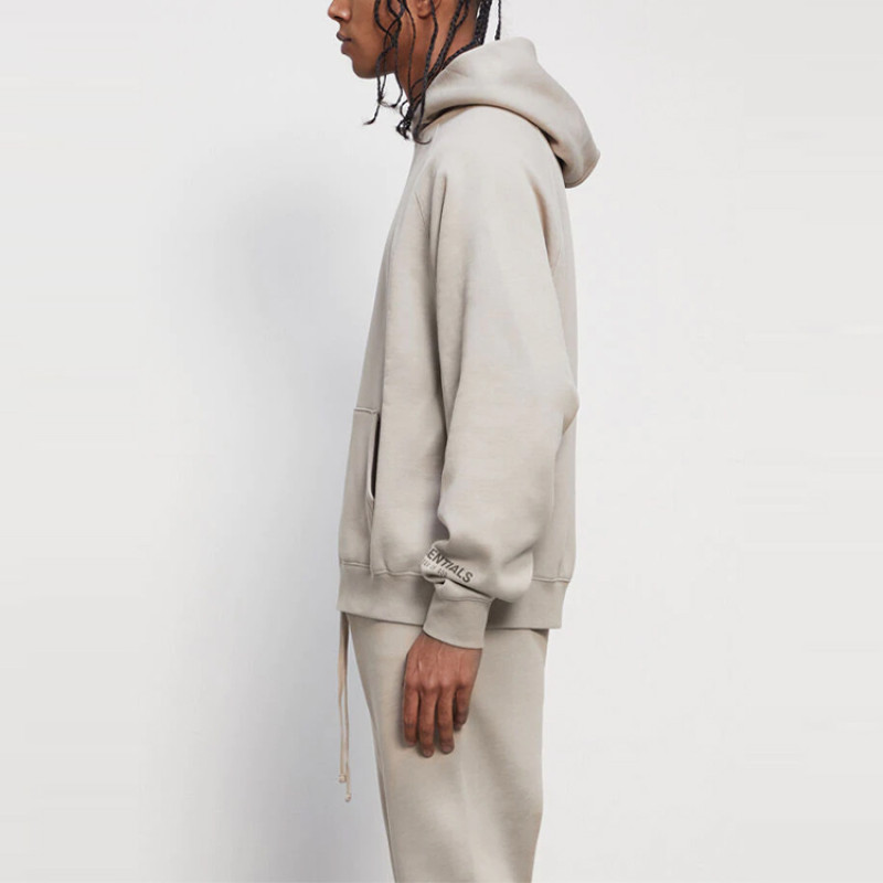 Fear of God Essentials FW20 Core Hoodie Tan logo