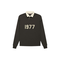 Fear of God Essentials FW22 Henley Rugby Off Black Polo