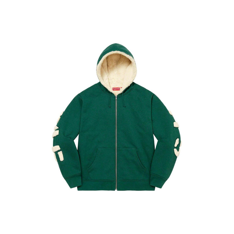 Supreme FW22 Week 17 Faux Fur Lined Zip Up Hooded Sweatshirt
