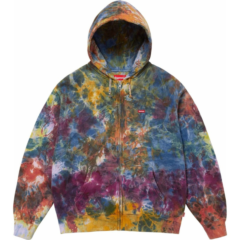 Supreme SS24 WEEK15 OVERDYED SMALL BOX ZIP UP HOODED SWEATSHIRT