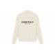 Fear of God Essentials SS21 Mockneck Half Zip ButtercreamCrea Logo