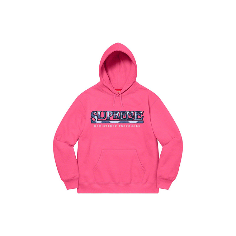 Supreme SS21 Week 17 Denim Logo Hooded Sweatshirt