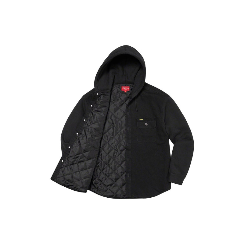 Supreme FW22 Week 12 Fleece Hooded Denim Shirt Logo