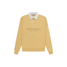 Fear of God Essentials SS23 Waffle Henley Rugby Light Tuscan LogoPolo