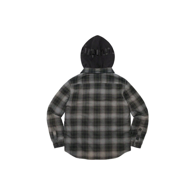 Supreme FW21 Week 9 Hooded Flannel Zip Up Shirt