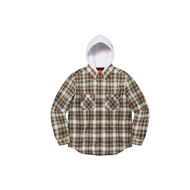 Supreme FW21 Week 9 Hooded Flannel Zip Up Shirt