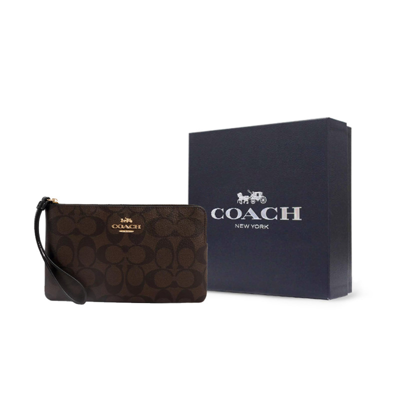 COACH Corner Zip Wristle 20 Logo
