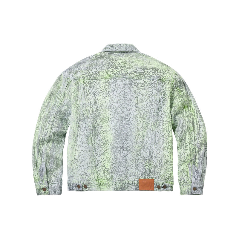 Supreme FW23 WEEK1 CRACKLE DENIM TRUCKER JACKET