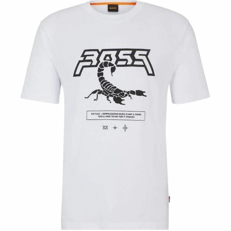 HUGO BOSS Cotton-Jersey T-Shirt With Seasonal Artwork T