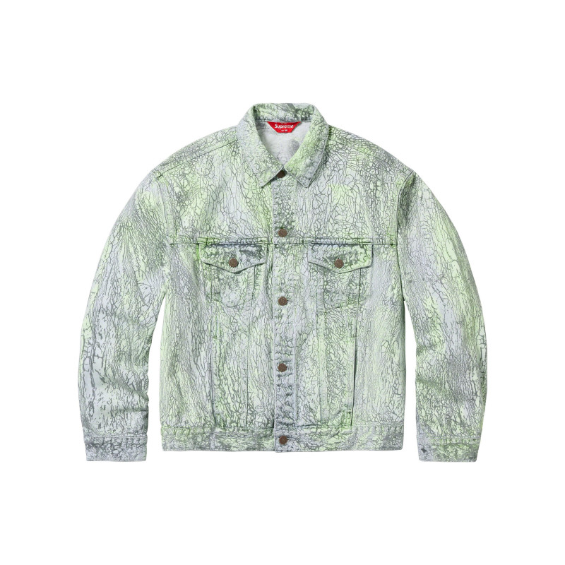 Supreme FW23 WEEK1 CRACKLE DENIM TRUCKER JACKET