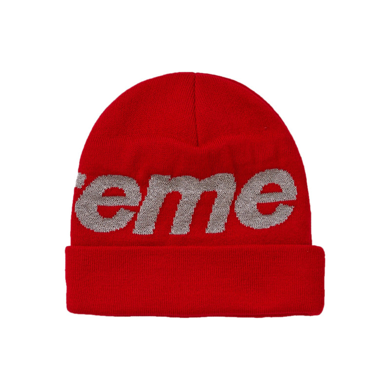 Supreme FW18 Big Logo Beanie Red 3Mlogo