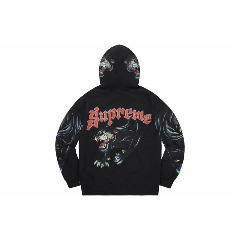 Supreme SS21 Week 15 Panther Zip Up Hooded Sweatshirt Logo