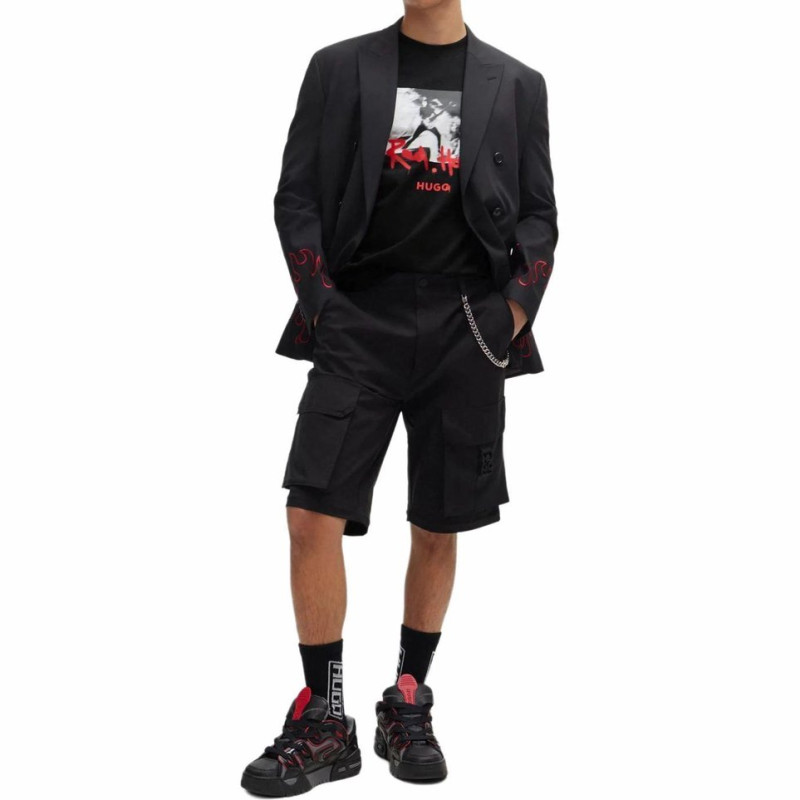 HUGO BOSS Cotton-Jersey T-Shirt With Spray-Paint Artwork T
