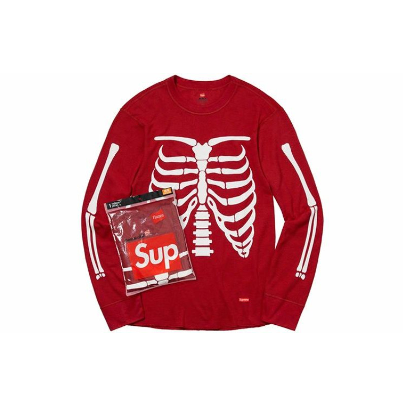 Supreme Week 15 x Hanes x Bones Thermal Crew 1 Pack LogoT