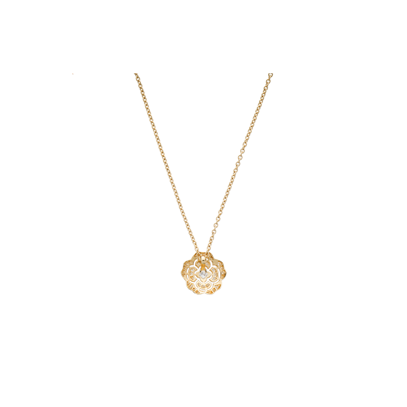 CHANCL CAMELLIA NECKLACE BUTTON 18K