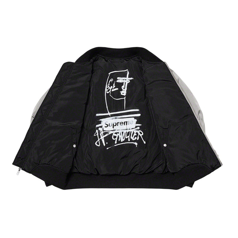 Supreme SS19 x Jean Paul Gaultier Reversible Backpack MA-1 Silver
