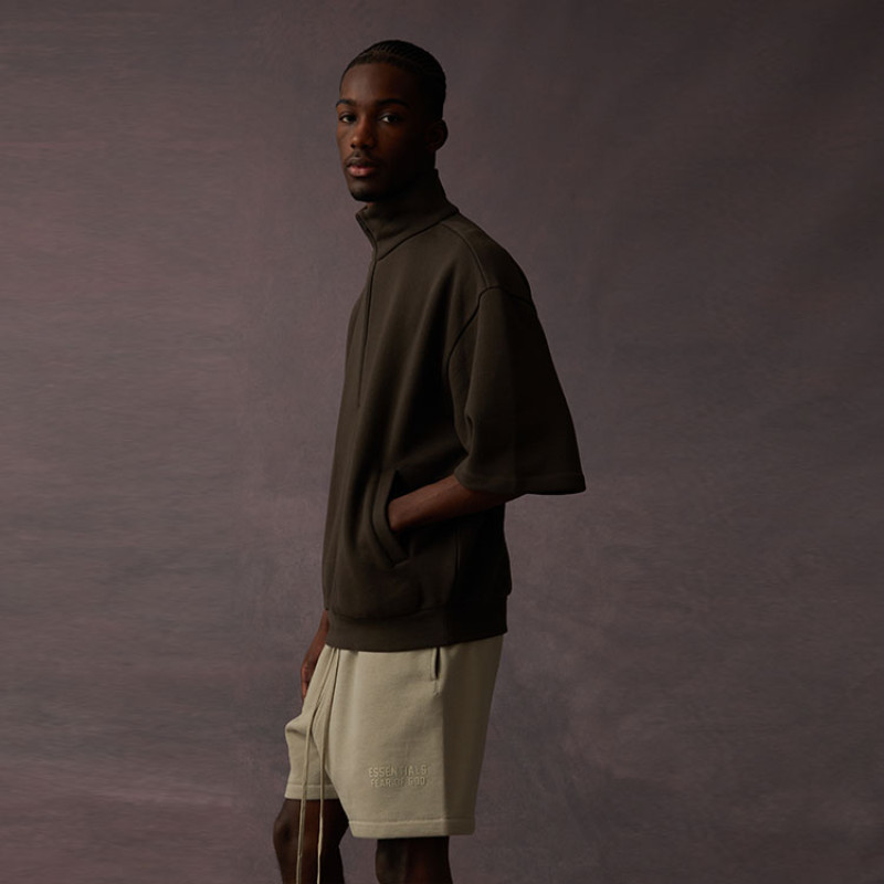 Fear of God Essentials Drop2 SS23 LS Halfzip 34 Sleeve Shirt Off-Black