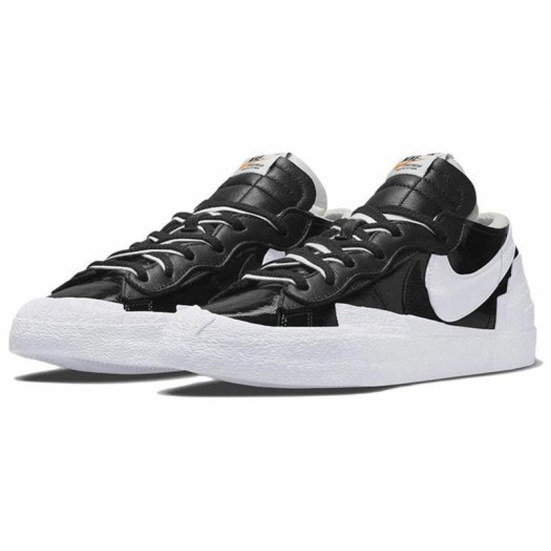 Sacai x Nike Blazer Low black patent leather