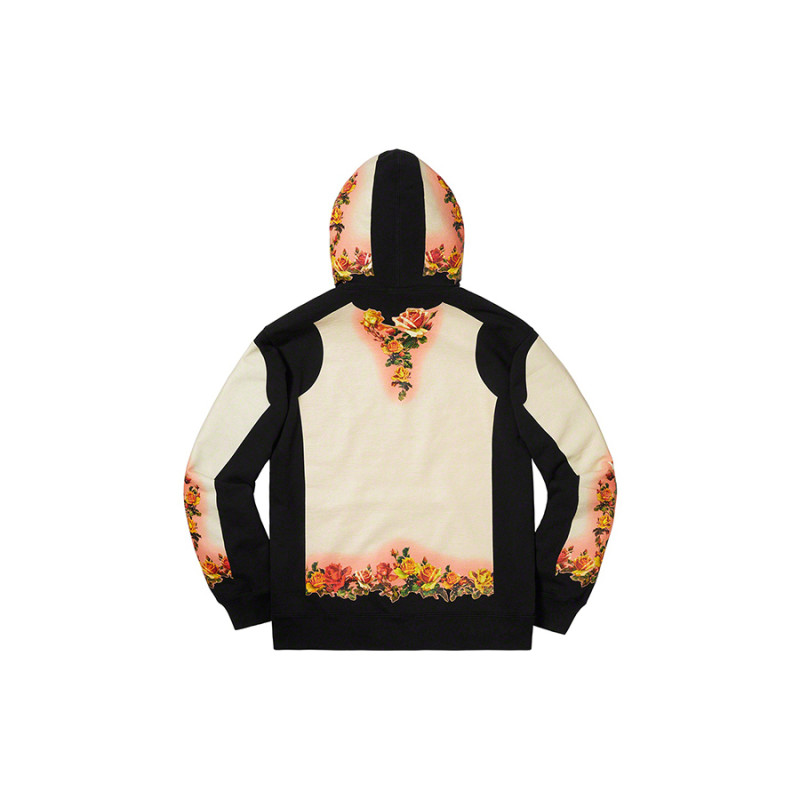 Supreme SS19 x Jean Paul Gaultier Floral Print Hooded Sweatshirt Cardinal