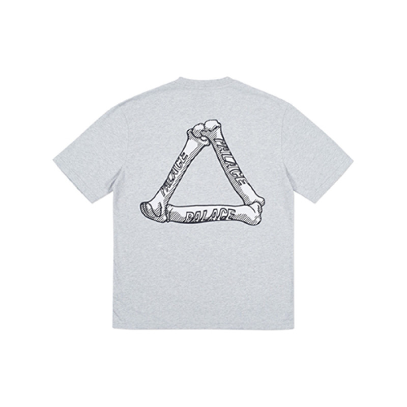 PALACE Bones T-Shirt Grey Marl LogoT