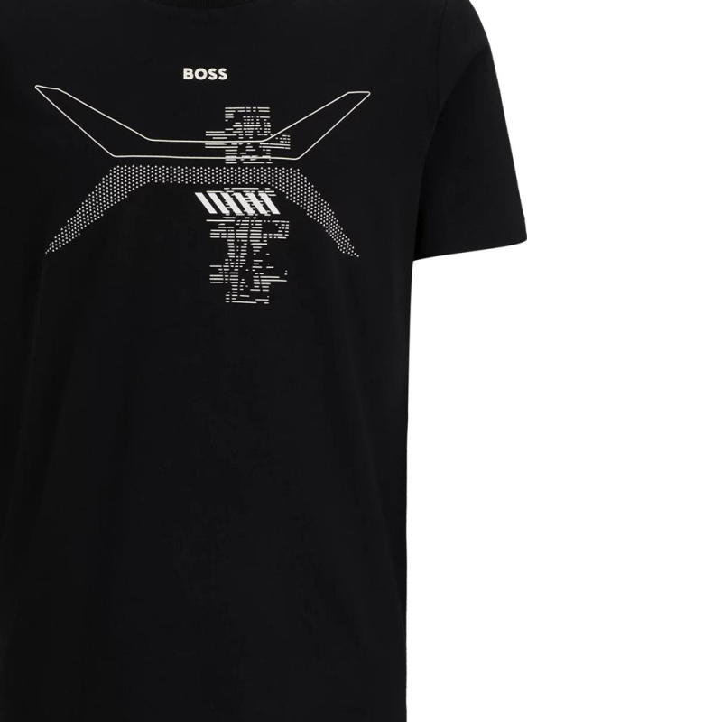 HUGO BOSS FW23 Cotton-Jersey T-Shirt With Crew Neck And Seasonal Artwork T