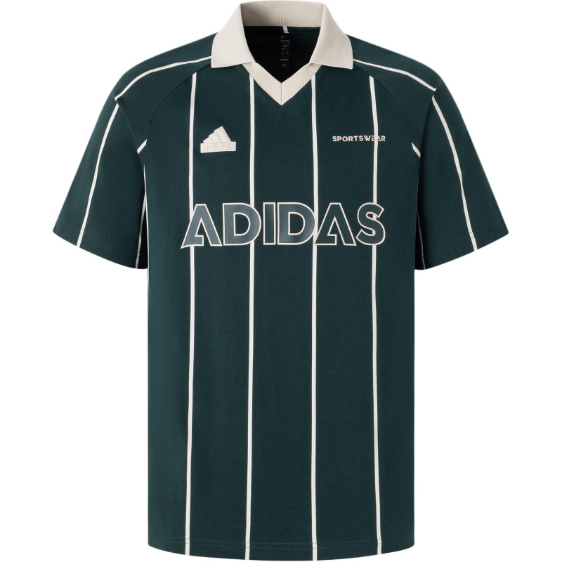 adidas TIRO STRIPE HEAVY JERSEY TEE logoPolo