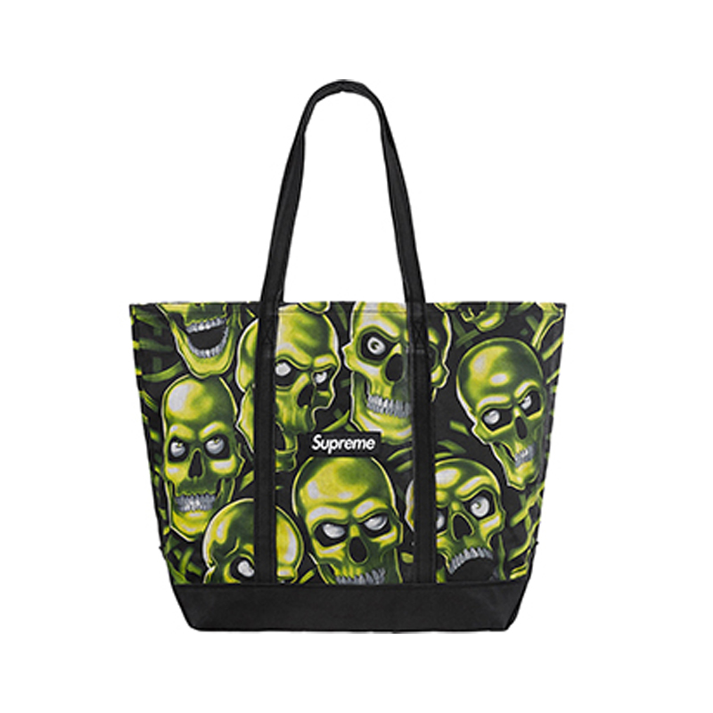 Supreme SS18 Skull Pile Denim Tote Black Tote
