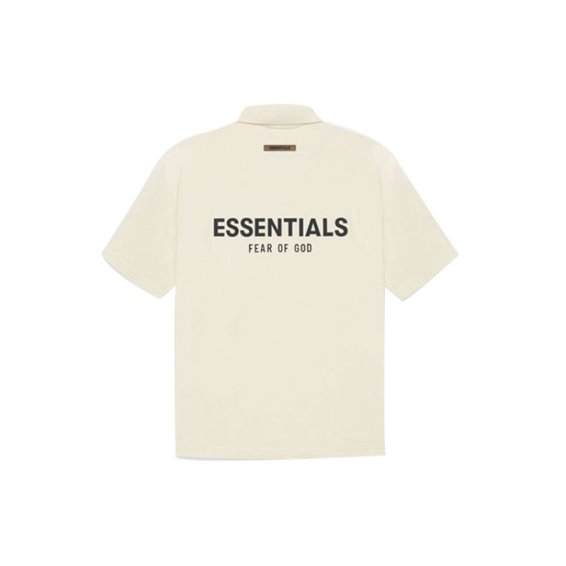Fear of God Essentials SS21 Short Sleeve Polo ButtercreamCream LogoPolo