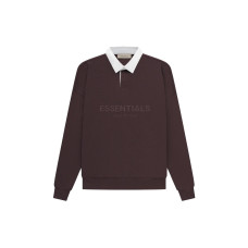 Fear of God Essentials SS23 Waffle Henley Rugby Plum LogoPolo