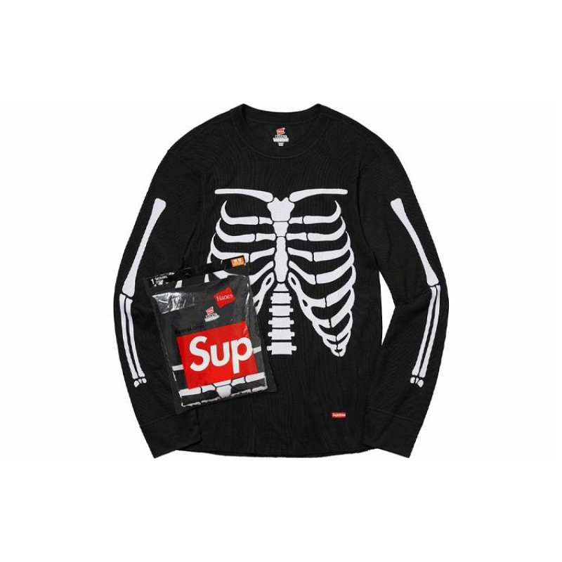 Supreme Week 15 x Hanes x Bones Thermal Crew 1 Pack LogoT