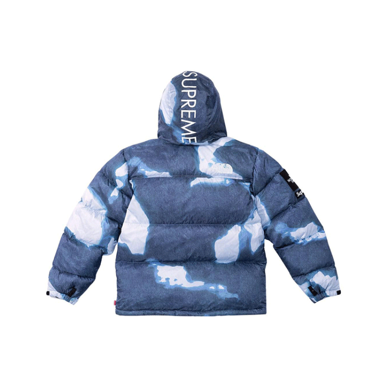 Supreme x THE NORTH FACE FW21 TNF Bleached Denim Print Nuptse Jacket