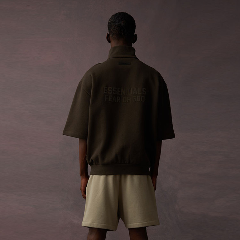 Fear of God Essentials Drop2 SS23 LS Halfzip 34 Sleeve Shirt Off-Black