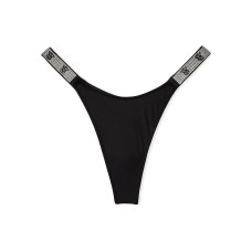 Victoria's Secret PINK VERY SEXY Shine Strap Thong PantyBlack 1