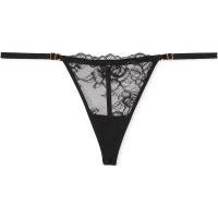 Victoria's Secret VERY SEXY Lace Adjustable V-String Panty Black 1