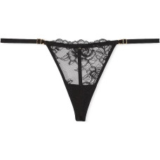 Victoria's Secret VERY SEXY Lace Adjustable V-String Panty Black 1