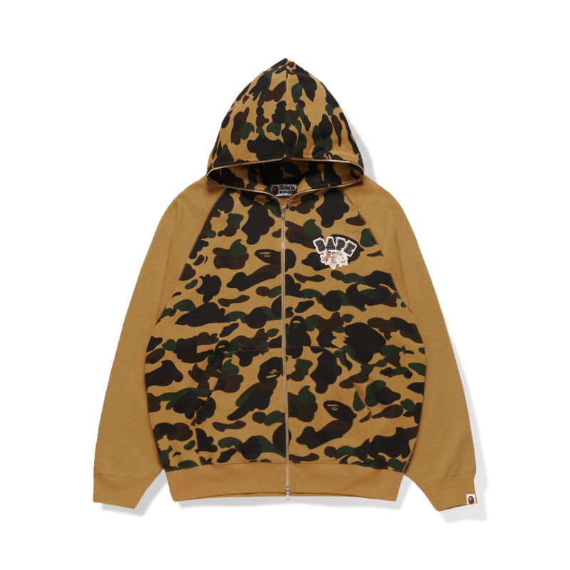 Bape x FW24 CAMO CRYSTAL STONE COLLEGE FULL ZIP HOODIE logo