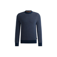 HUGO BOSS Cotton-Blend Sweater With Two-Tone Structure