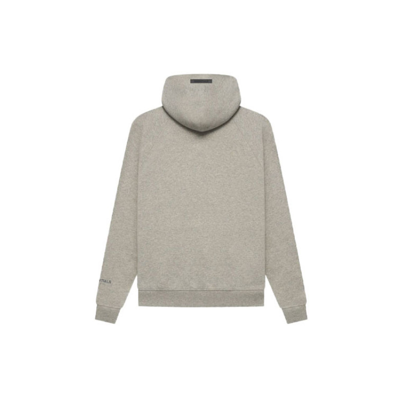 Fear of God Essentials FW21 Pullover Hoodie Dark Heather Oatmeal Logo