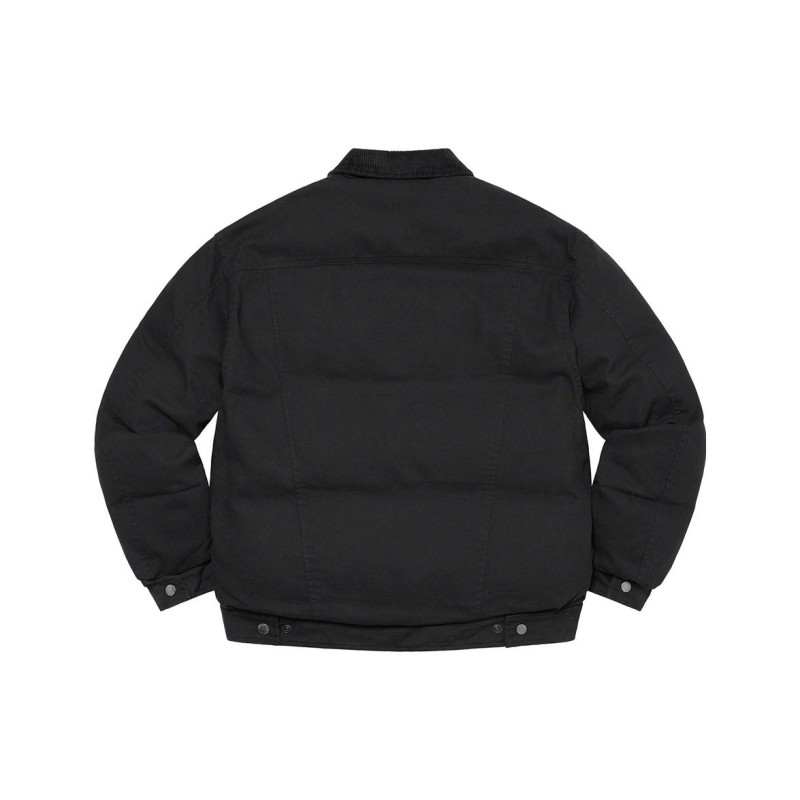 Supreme x Schott Supreme Week 15 Canvas Down Trucker Jacket Logo