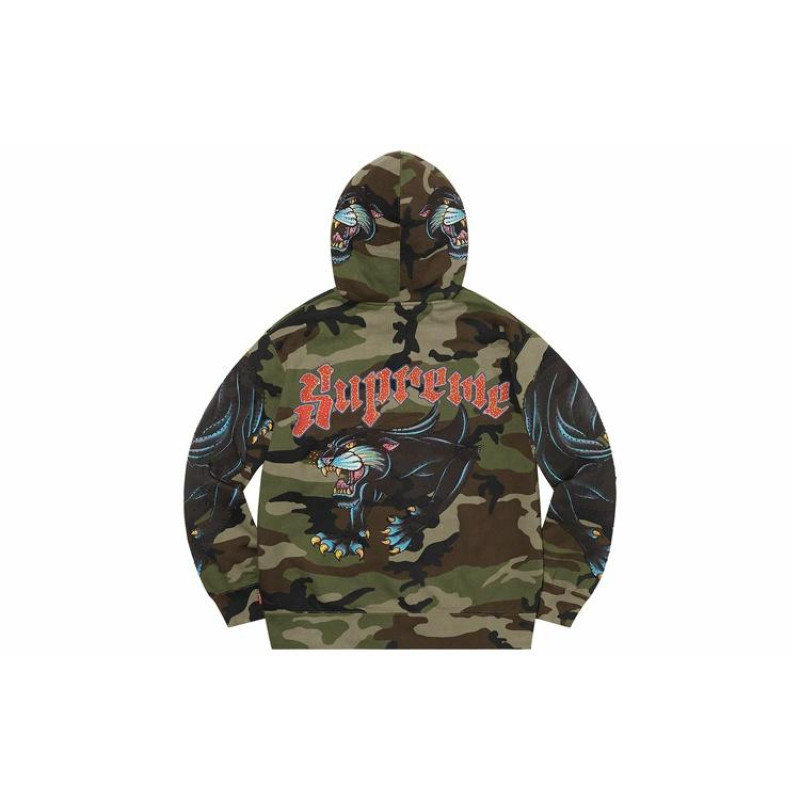 Supreme SS21 Week 15 Panther Zip Up Hooded Sweatshirt Logo