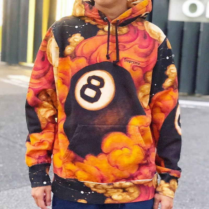 Supreme FW19 Week 1 Martin Wong 8-Ball Hooded Sweatshirt