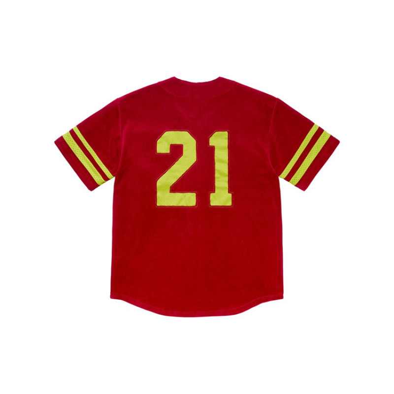 Supreme FW20 Week 6 Velour Baseball Jersey 21