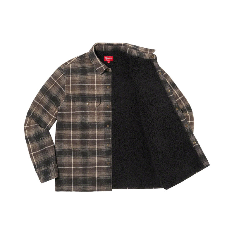 Supreme FW22 Week 13 Shearling Lined Flannel Shirt