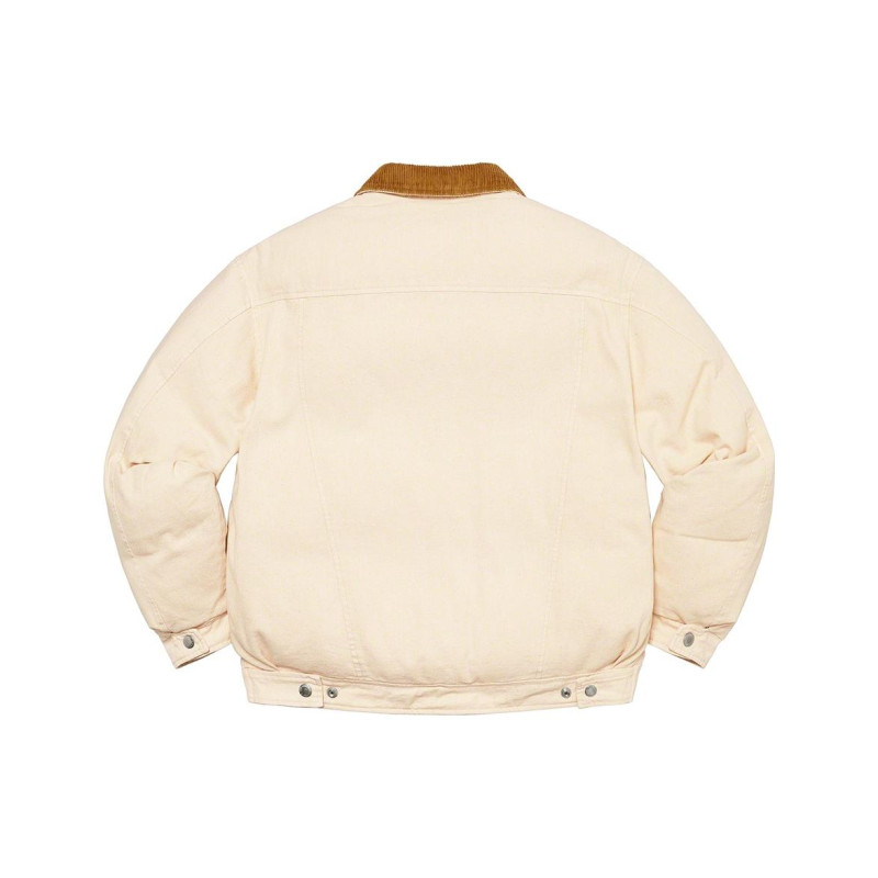 Supreme x Schott Supreme Week 15 Canvas Down Trucker Jacket Logo