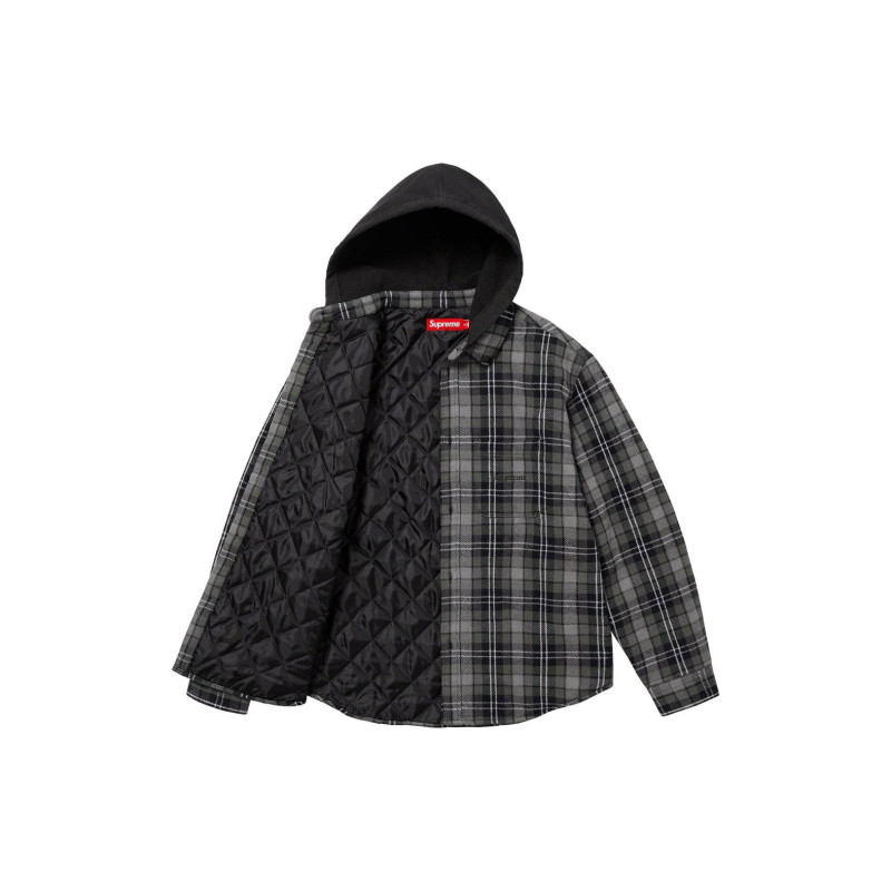 Supreme FW23 FW23 WEEK15 TARTAN FLANNEL HOODED SHIRT