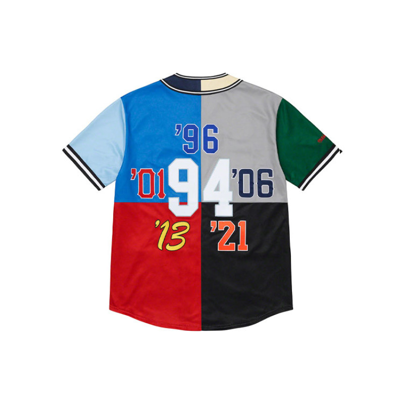Supreme FW21 Week 12 x Mitchell Ness Patchwork Baseball Jersey V