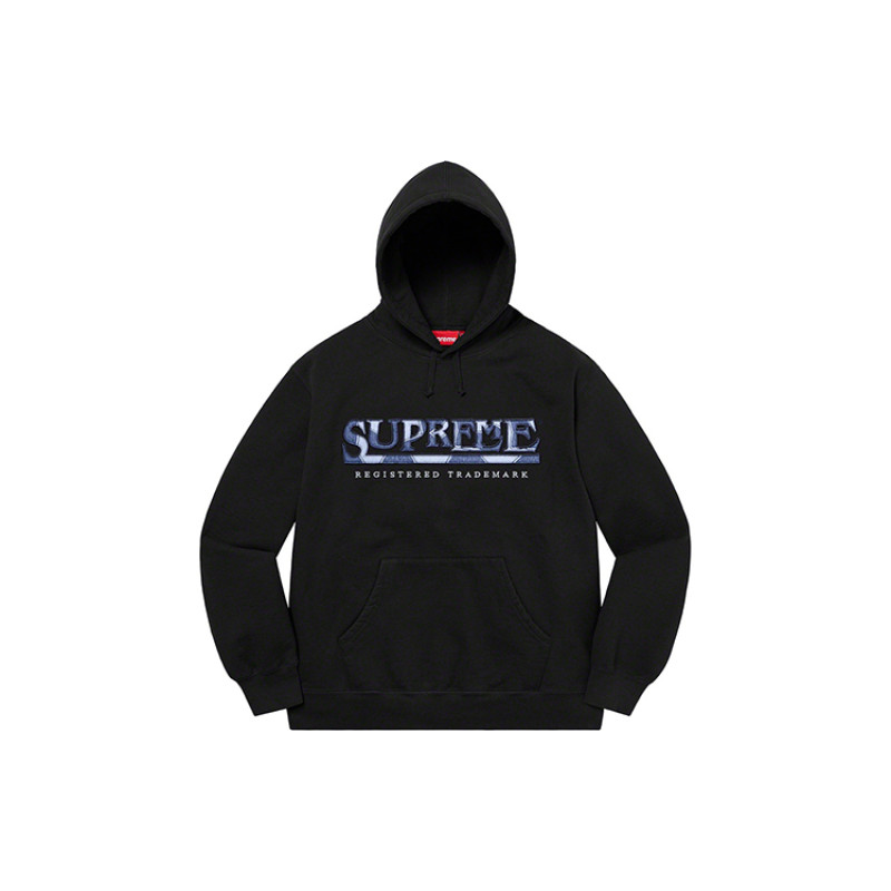 Supreme SS21 Week 17 Denim Logo Hooded Sweatshirt