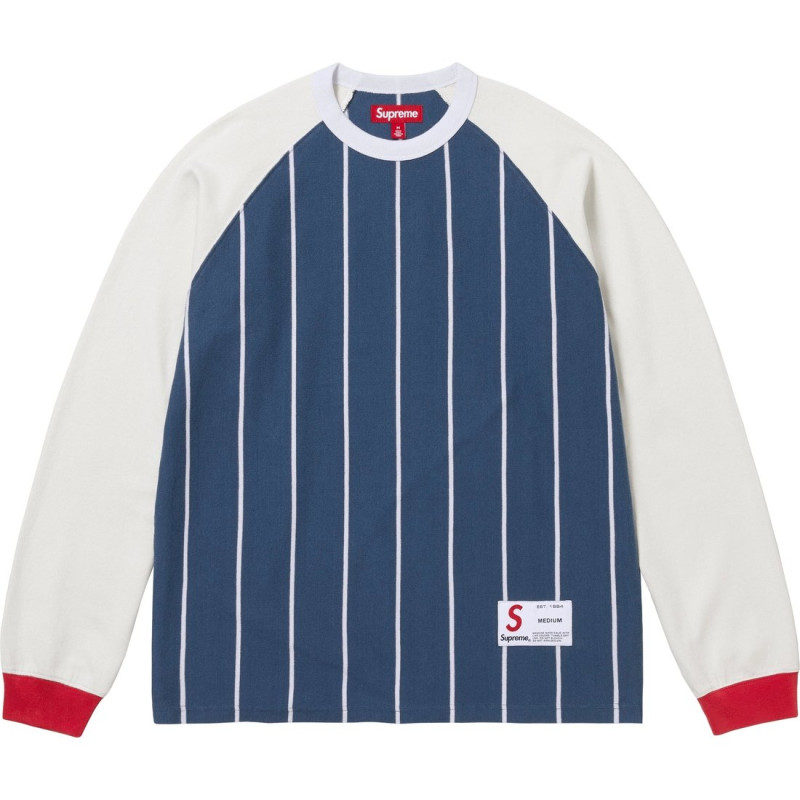Supreme FW24 WEEK5 Stripe Raglan LS Top T